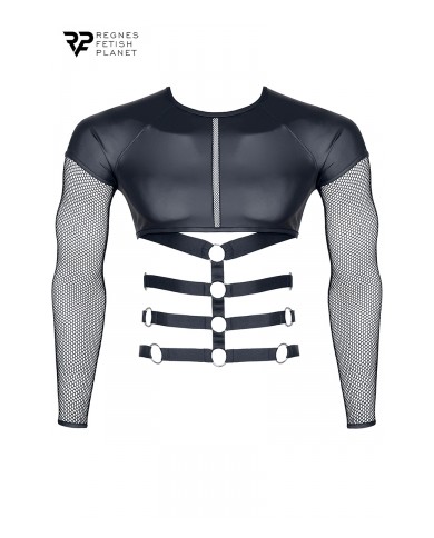 T-shirt harnais wetlook et maille - Regnes
