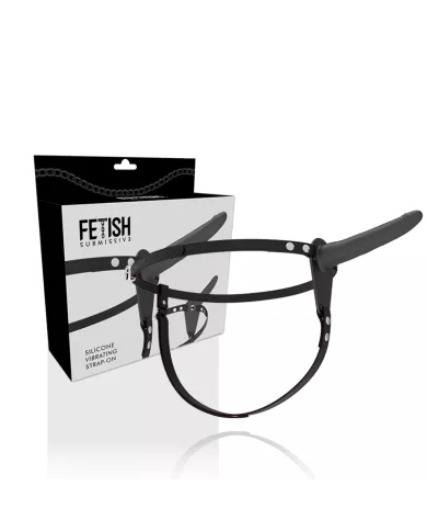 FETISH SUBMISSIVE HARNESS - VIBRATEUR SILICONE NOIR 15 CM