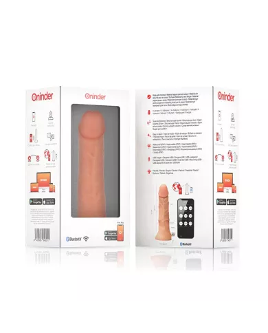 ONINDER - GRAND GODE VIBRATEUR BOGOTÁ 9 VITESSES NATUREL 22 CM -O- 4,5 CM - APPLICATION GRATUITE