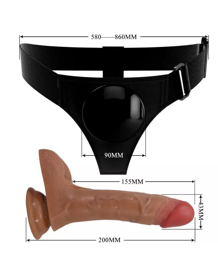 PRETTY LOVE - SLIP HARNAIS UNIVERSEL AVEC GODE VIBRANT ET SQUIRTING 15,5 CM MULATO PRETTY LOVE - SLIP HARNAIS UNIVERSEL AVEC GODE VIBRANT ET SQUIRTING 15,5 CM MULATO