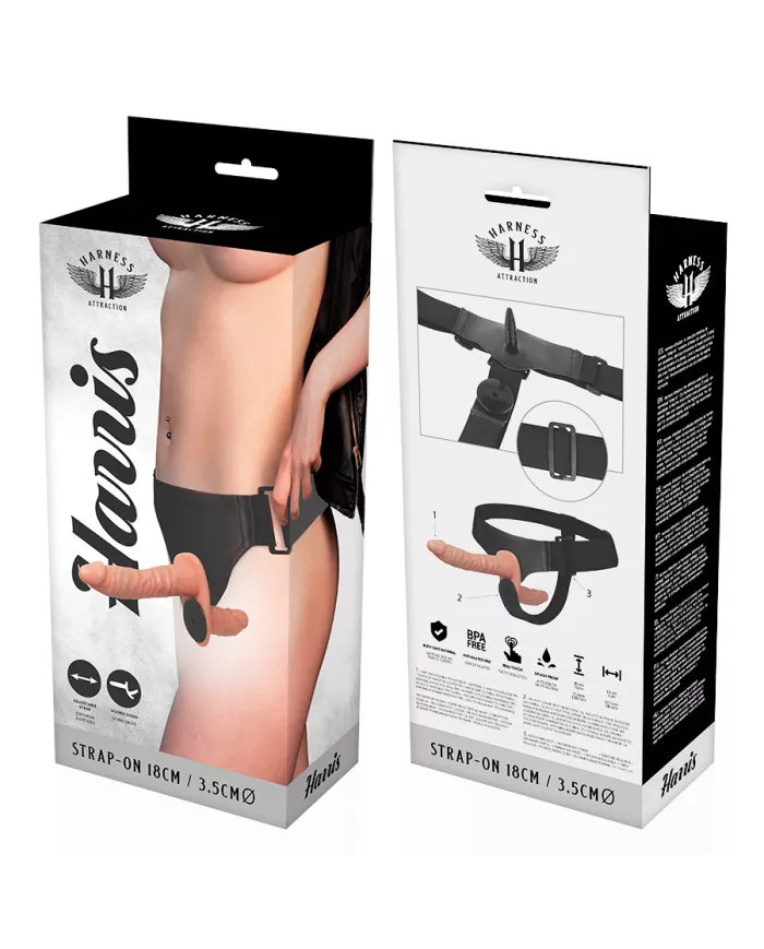 HARNESS ATTRACTION - HARRIS DOUBLE PENETRACI N AVEC VIBRATION 18 CM -O- 3.5 CM HARNESS ATTRACTION - HARRIS DOUBLE PENETRACI N AVEC VIBRATION 18 CM -O- 3.5 CM