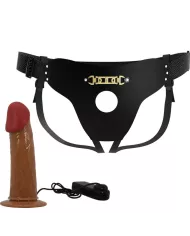 PRETTY LOVE - STARKS SLIP HARNAIS DILDO VIBRANT MULTI-VITESSES 17,5 CM MARRON CLAIR