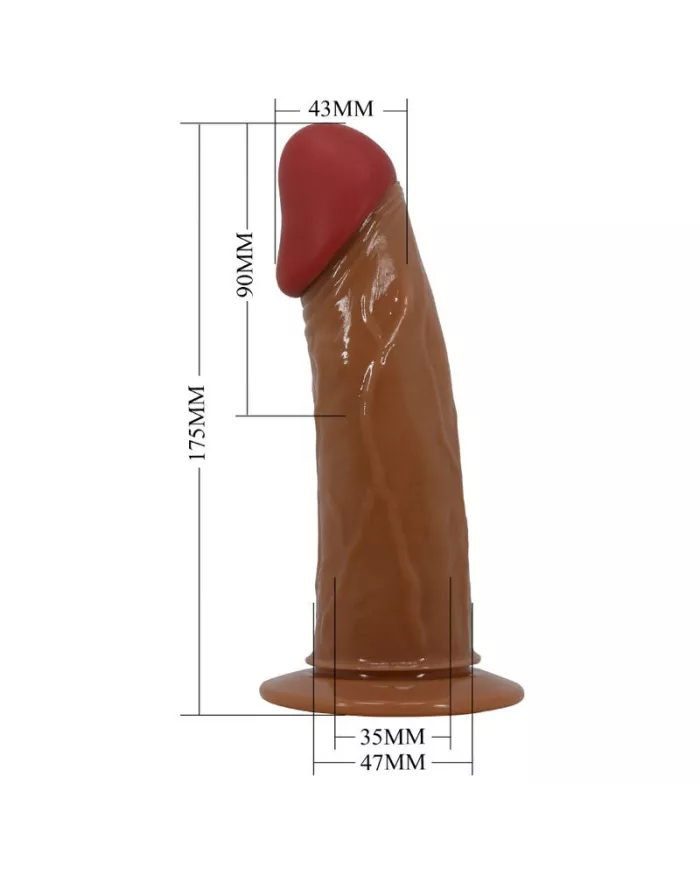 PRETTY LOVE - STARKS SLIP HARNAIS DILDO VIBRANT MULTI-VITESSES 17,5 CM MARRON CLAIR