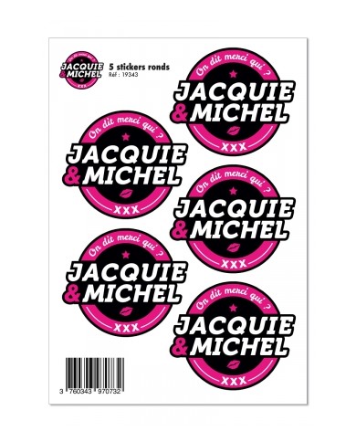 5 stickers J&M noir logo rond