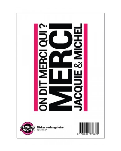 Grand sticker J&M rectangle blanc