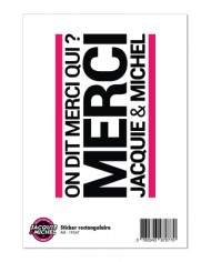 Grand sticker J&M rectangle blanc