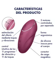 SATISFYER - TAP & CLIMAX 1 VIBRATEUR LAY-ON ROUGE