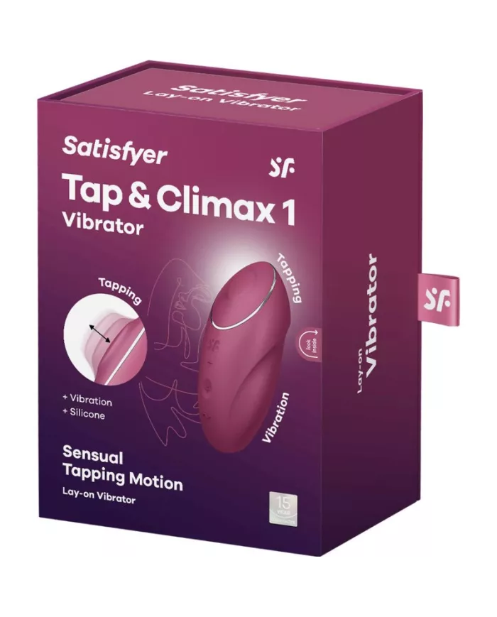 SATISFYER - TAP & CLIMAX 1 VIBRATEUR LAY-ON ROUGE