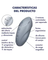 SATISFYER - TAP & CLIMAX 1 VIBRATEUR LAY-ON GRIS