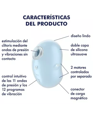 SATISFYER - CUTIE GHOST VIBRATEUR POSER BLEU CLAIR