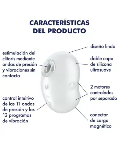 SATISFYER - CUTIE GHOST VIBRATEUR  POSER BLANC