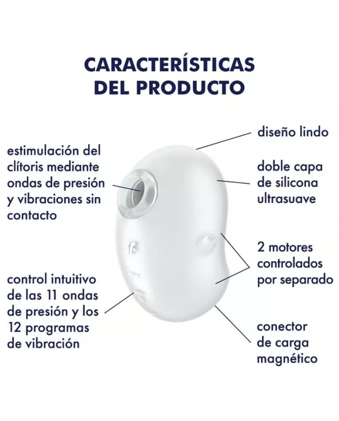 SATISFYER - CUTIE GHOST VIBRATEUR  POSER BLANC