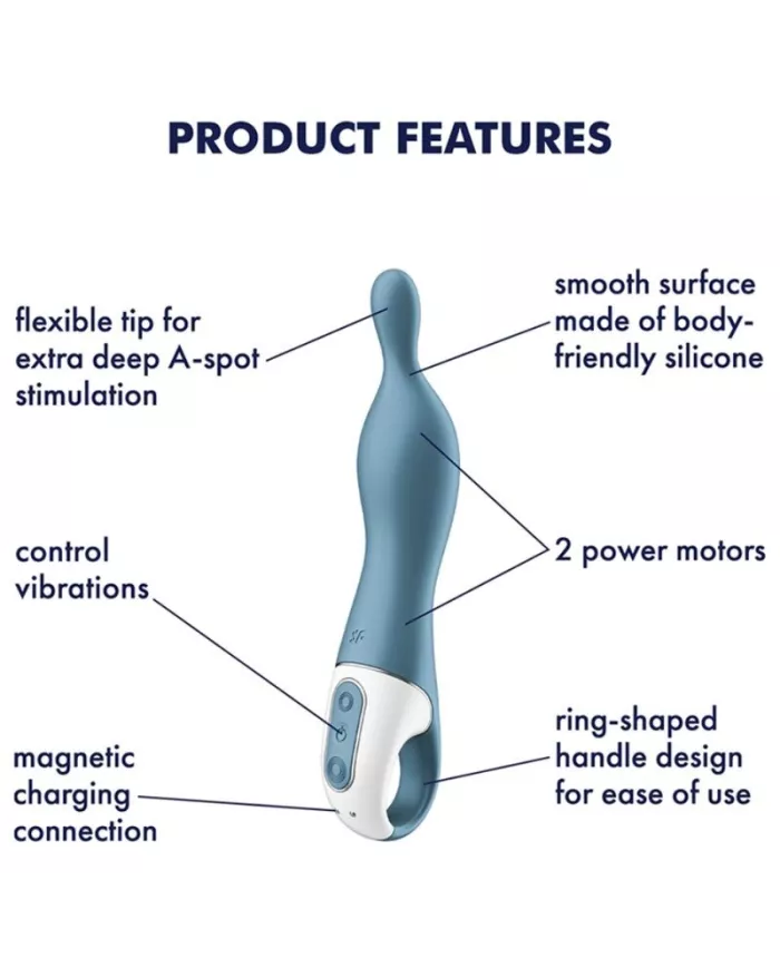 SATISFYER - VIBRATEUR AMAZING 1 ASPOT BLEU SATISFYER - VIBRATEUR AMAZING 1 ASPOT BLEU