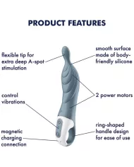 SATISFYER - VIBRATEUR AMAZING 2 ASPOT GRIS SATISFYER - VIBRATEUR AMAZING 2 ASPOT GRIS