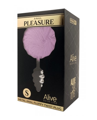 Plug métal Fluffy Twist S mauve - Alive