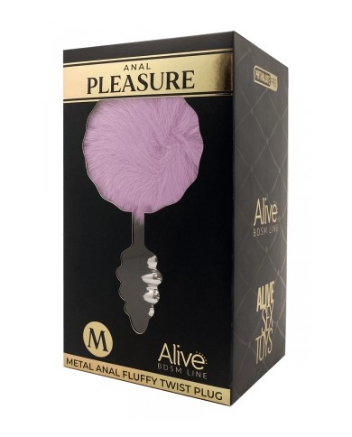Plug métal Fluffy Twist M mauve - Alive