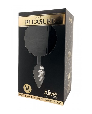 Plug métal Fluffy Twist M noir - Alive