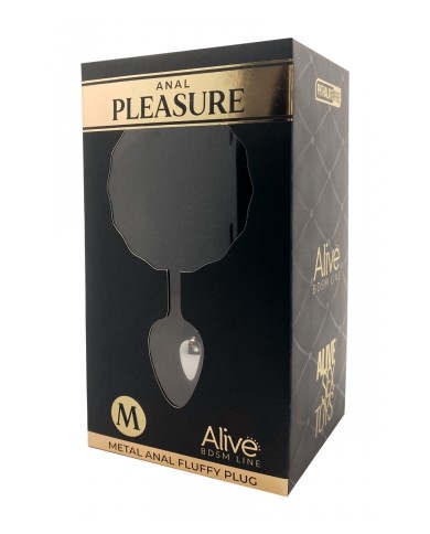 Plug métal Fluffy M noir - Alive