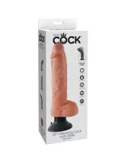 KING COCK - GODE VIBRANT AVEC TESTICULES 25.5 CM COULEUR NATURELLE KING COCK - GODE VIBRANT AVEC TESTICULES 25.5 CM COULEUR NATURELLE