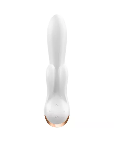 SATISFYER - APPLICATION VIBRATEUR DOUBLE FLEX BLANC
