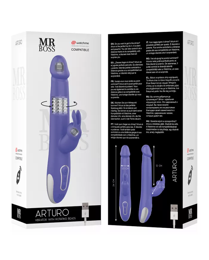 MR BOSS - VIBRATEUR ET ROTATEUR ARTURO COMPATIBLE AVEC LA TECHNOLOGIE SANS FIL WATCHME