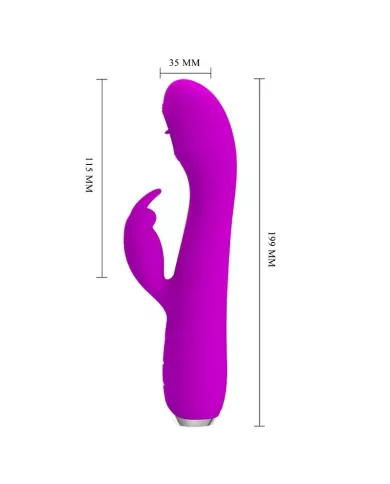 PRETTY LOVE - VIBRATEUR RECHARGEABLE RACHEL AVEC ONDES STIMULANTES VIOLET