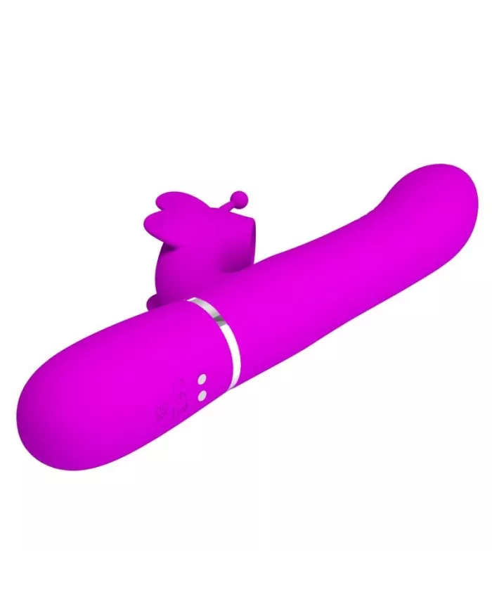 PRETTY LOVE - VIBRATEUR MULTIFONCTION LAPIN 4 EN 1 PAPILLON FUCHSIA
