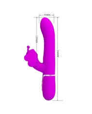 PRETTY LOVE - VIBRATEUR MULTIFONCTION LAPIN 4 EN 1 PAPILLON FUCHSIA