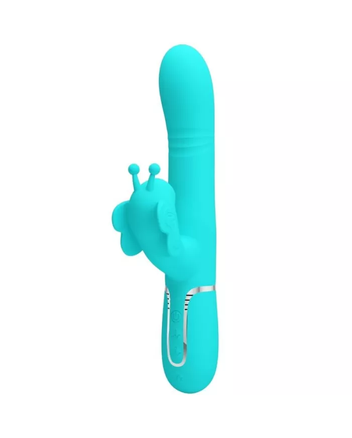 PRETTY LOVE - VIBRATEUR MULTIFONCTION LAPIN 4 EN 1 PAPILLON AQUA VERT