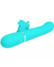 PRETTY LOVE - VIBRATEUR MULTIFONCTION LAPIN 4 EN 1 PAPILLON AQUA VERT
