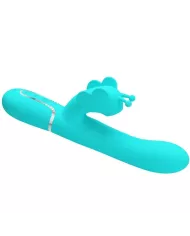 PRETTY LOVE - VIBRATEUR MULTIFONCTION LAPIN 4 EN 1 PAPILLON AQUA VERT