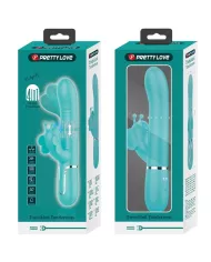 PRETTY LOVE - VIBRATEUR MULTIFONCTION LAPIN 4 EN 1 PAPILLON AQUA VERT