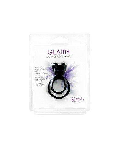Double Cockring noir Glamy