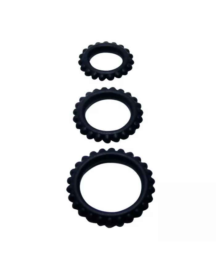 BAILE - TITAN SET 3 PCS COCK RING NOIR 2.8 + 2.4 + 1.9 CM BAILE - TITAN SET 3 PCS COCK RING NOIR 2.8 + 2.4 + 1.9 CM
