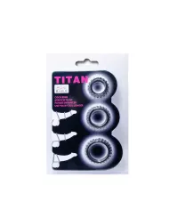 BAILE - TITAN SET 3 PCS COCK RING NOIR 2.8 + 2.4 + 1.9 CM BAILE - TITAN SET 3 PCS COCK RING NOIR 2.8 + 2.4 + 1.9 CM