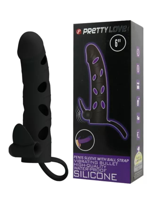 PRETTY LOVE - HOUSSE EN SILICONE AVEC VIBRATION 15.2 CM
