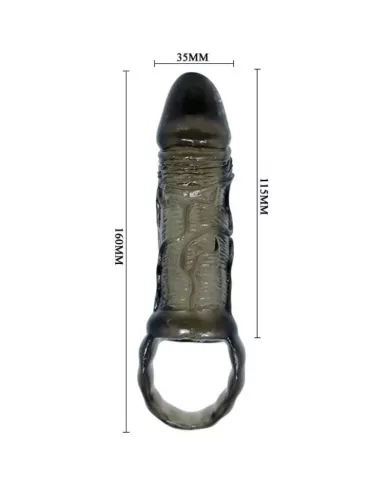 BAILE - GAINE DEXTENSION DE PÉNIS AVEC SANGLE POUR TESTICULES 11.5 CM
