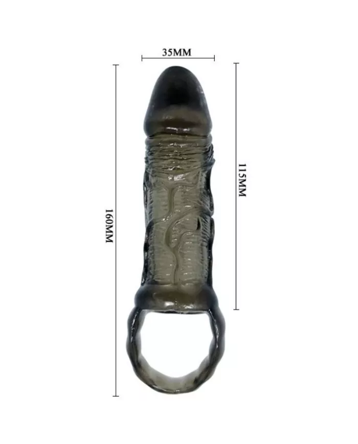 BAILE - GAINE DEXTENSION DE PÉNIS AVEC SANGLE POUR TESTICULES 11.5 CM