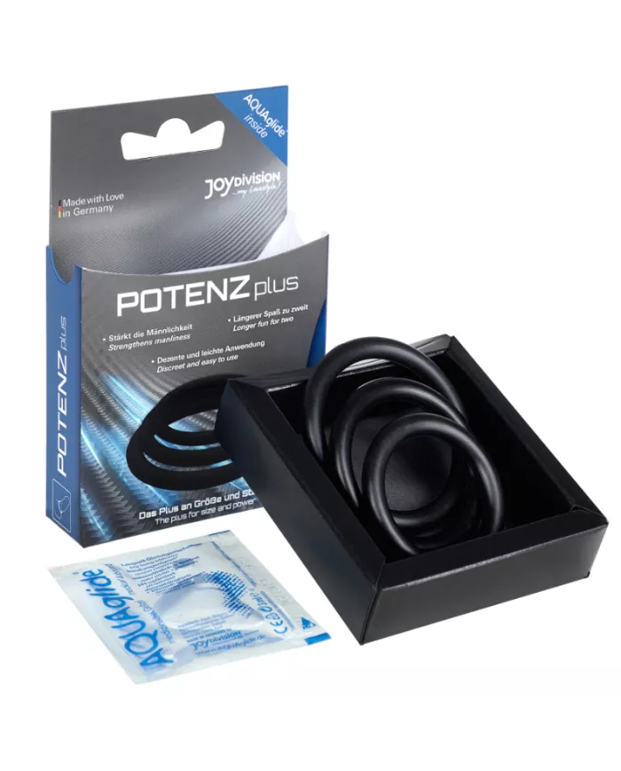 JOYDIVISION POTENZDUO - PLUS LOT DE 3 ANNEAUX NOIR - S, M, L JOYDIVISION POTENZDUO - PLUS LOT DE 3 ANNEAUX NOIR - S, M, L