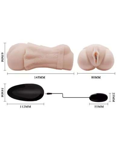 CRAZY BULL - MASTURBADEUR VAGIN PEAU D'EAU AVEC BALLE VIBRANTE 2