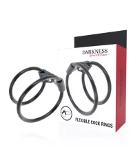 DARKNESS - ANNEAU PÉNIS DOUBLE FLEXIBLE DARKNESS - ANNEAU PÉNIS DOUBLE FLEXIBLE