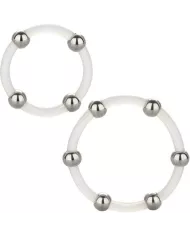 CALEXOTICS - ENSEMBLE DE BAGUES EN SILICONE PERLÉES EN ACIER