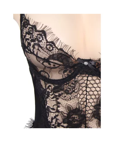 SUBBLIME - QUEEN PLUS DENTELLE FLORALE ET TEDDY NOIR  FRANGES SUBBLIME - QUEEN PLUS DENTELLE FLORALE ET TEDDY NOIR  FRANGES