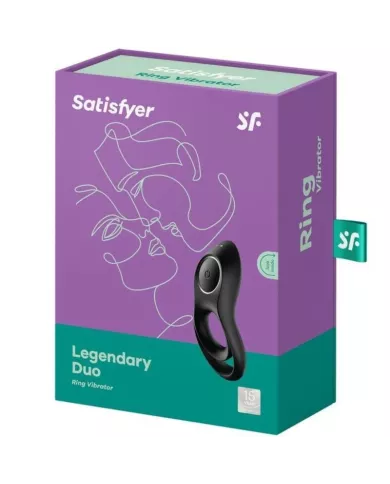 SATISFYER - VIBRATEUR  ANNEAU DUO LÉGENDAIRE NOIR