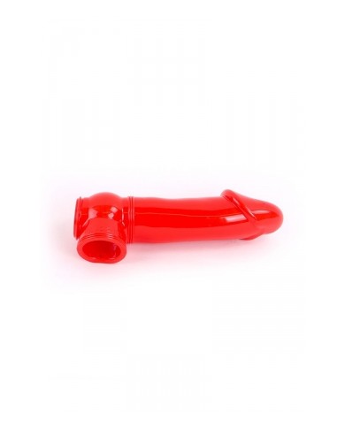 Gaine de pénis semi-réaliste rouge 19x4,5 cm - Zizi