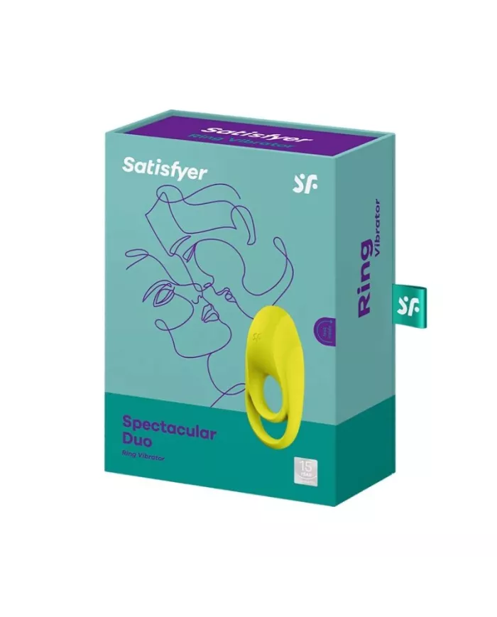 SATISFYER - VIBRATEUR  ANNEAU SPECTACULAIRE DUO JAUNE