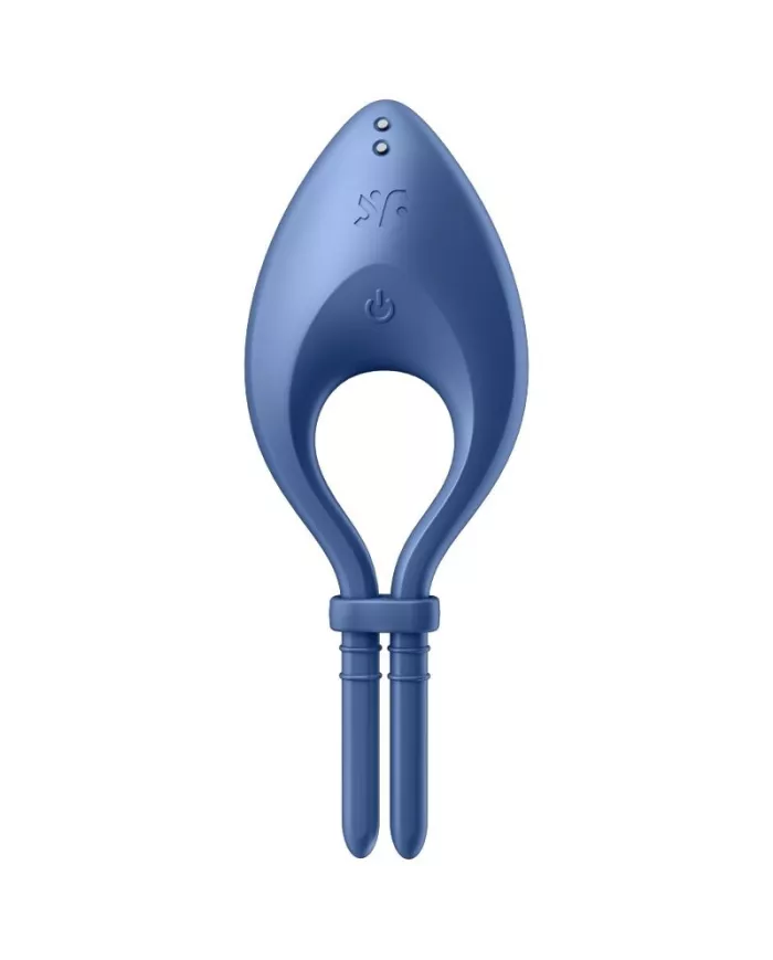 SATISFYER - APPLICATION BULLSEYE RING VIBRATOR BLEU