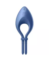 SATISFYER - APPLICATION BULLSEYE RING VIBRATOR BLEU