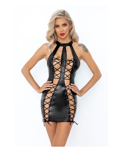 Robe fendue et lacée en powerwetlook F291