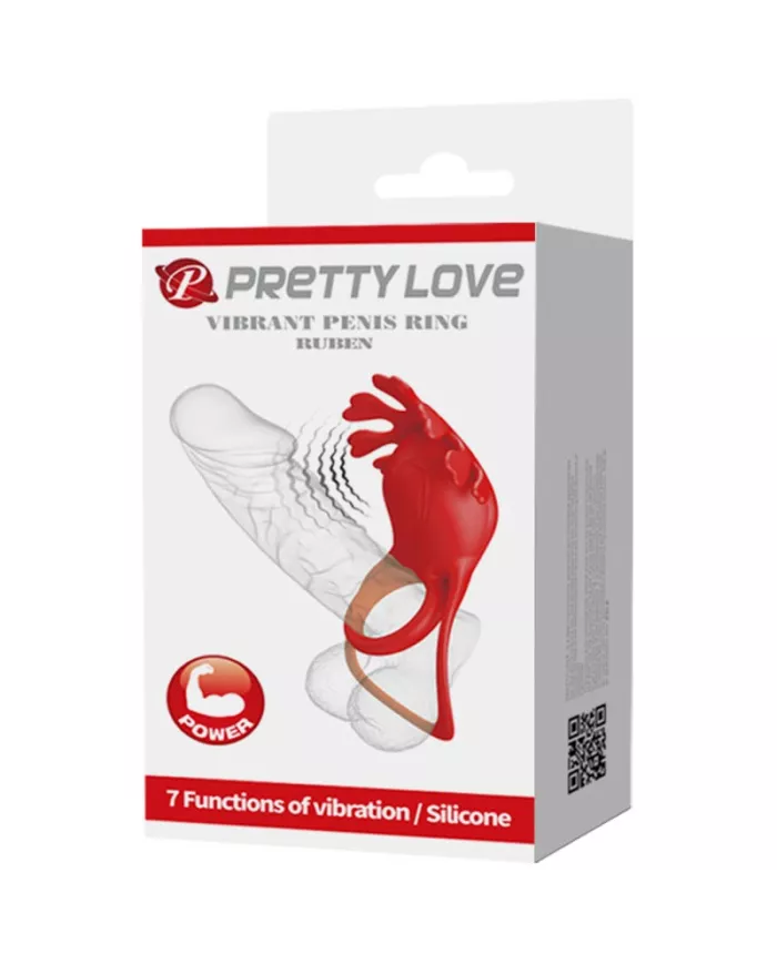 PRETTY LOVE - ANNEAU VIBRATEUR RUBEN 7 VIBRATIONS SILICONE ROUGE PRETTY LOVE - ANNEAU VIBRATEUR RUBEN 7 VIBRATIONS SILICONE ROUGE